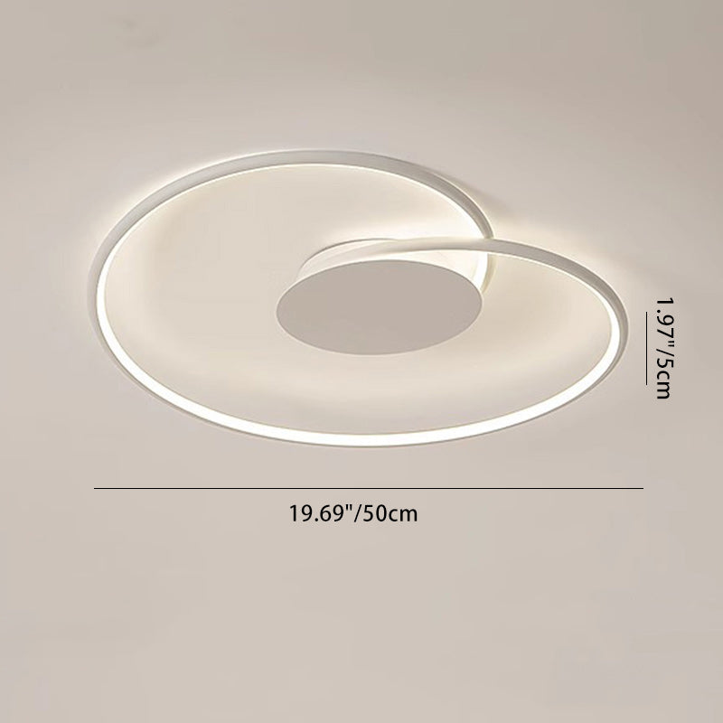 Contemporary Creative Heart Round Iron Aluminum Silicone Semi-flush Mount Ceiling Light for Bedroom