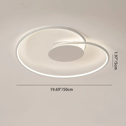 Contemporary Creative Heart Round Iron Aluminum Silicone Semi-flush Mount Ceiling Light for Bedroom