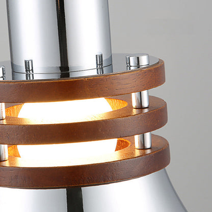 Traditional Vintage Round Cylinder Bell Cake Shape Iron 1-Light Pendant Light For Bedroom