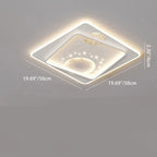 Contemporary Creative Round Square Rectangular Space Moon Iron Aluminum Silicone Acrylic Resin LED Flush Mount Ceiling Light For Bedroom
