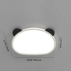 Contemporary Creative Cartoon Panda Round Aluminum Acrylic LED Flush Mount Ceiling Light For Bedroom
