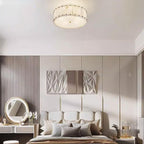 Modern Minimalist Round Dome Copper Marble 6/8 Light Flush Mount Ceiling Light For Bedroom