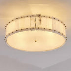 Modern Minimalist Round Dome Copper Marble 6/8 Light Flush Mount Ceiling Light For Bedroom