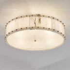 Modern Minimalist Round Dome Copper Marble 6/8 Light Flush Mount Ceiling Light For Bedroom