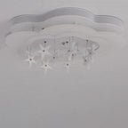 Modern Art Deco Cloud Shape Star Iron Acrylic LED Flush Mount Ceiling Light for Bedroom
