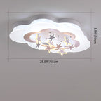 Modern Art Deco Cloud Shape Star Iron Acrylic LED Flush Mount Ceiling Light for Bedroom