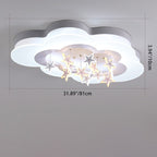 Modern Art Deco Cloud Shape Star Iron Acrylic LED Flush Mount Ceiling Light for Bedroom