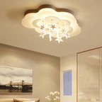 Modern Art Deco Cloud Shape Star Iron Acrylic LED Flush Mount Ceiling Light for Bedroom