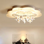 Modern Art Deco Cloud Shape Star Iron Acrylic LED Flush Mount Ceiling Light for Bedroom