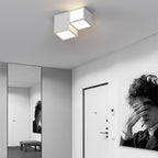 Contemporary Scandinavian Rubik's Cube Square Rectangle Iron Acrylic LED Flush Mount Ceiling Light For Bedroom