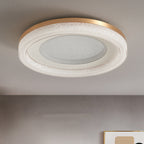 Modern Luxury Round Dome Hardware Acrylic Crystal Sand LED Flush Mount Ceiling Light For Bedroom