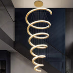 Modern Luxury Spiral Stainless Steel Crystal LED Chandelier for Living Room BulbSquare