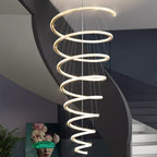 Modern Luxury Spiral Stainless Steel Crystal LED Chandelier for Living Room BulbSquare
