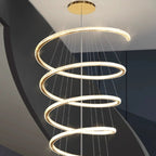 Modern Luxury Spiral Stainless Steel Crystal LED Chandelier for Living Room BulbSquare