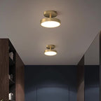Modern Minimalist Round Dome Copper Acrylic LED Semi-Flush Mount Ceiling Light For Hallway