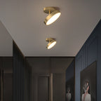 Modern Minimalist Round Dome Copper Acrylic LED Semi-Flush Mount Ceiling Light For Hallway