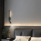 Modern Minimalist Pull Up Rotating Cylinder Linear PVC Iron Aluminum LED Wall Sconce Lamp For Bedroom