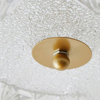 Modern Luxury Round Dome Iron Glass LED Flush Mount Ceiling Light For Bedroom
