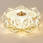Modern Luxury Round Dome Iron Glass LED Flush Mount Ceiling Light For Bedroom