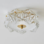 Modern Luxury Round Dome Iron Glass LED Flush Mount Ceiling Light For Bedroom
