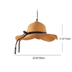 Contemporary Creative Hat Shape Round Straw Vine 1-Light Pendant Light For Living Room