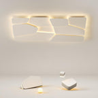 Contemporary Scandinavian Square Rectangle Spliced Iron Acrylic LED Flush Mount Ceiling Light For Bedroom