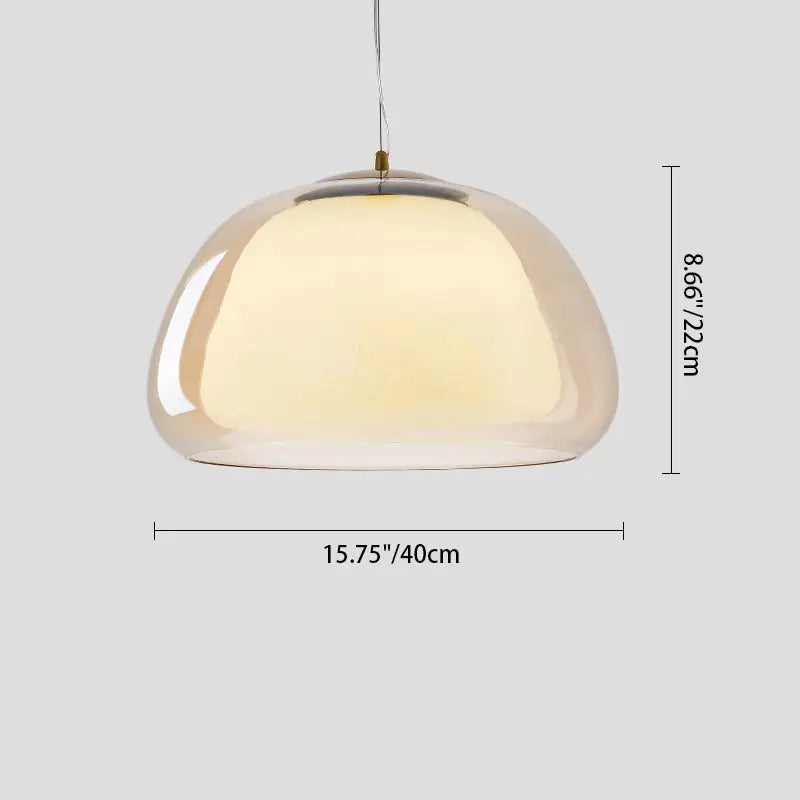 Contemporary Creative Cream Jelly Oval Iron Glass 1-light Pendant Light for Bedroom BulbSquare