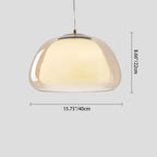Contemporary Creative Cream Jelly Oval Iron Glass 1-light Pendant Light for Bedroom BulbSquare