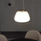 Contemporary Creative Cream Jelly Oval Iron Glass 1-light Pendant Light for Bedroom BulbSquare