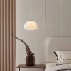 Contemporary Creative Cream Jelly Oval Iron Glass 1-light Pendant Light for Bedroom BulbSquare