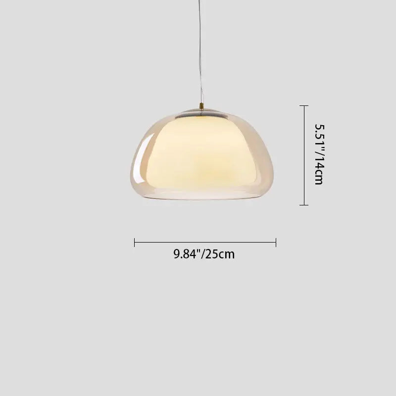 Contemporary Creative Cream Jelly Oval Iron Glass 1-light Pendant Light for Bedroom BulbSquare