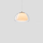 Contemporary Creative Cream Jelly Oval Iron Glass 1-light Pendant Light for Bedroom BulbSquare
