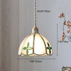 Modern Art Deco Clover Tulip Rose Round Square Cone Copper Glass 1-Light Pendant Light For Bedroom