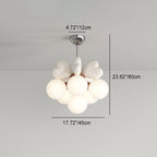 Contemporary Scandinavian Cream Love Heart Kids Round Orb Metal Resin Pe 4/6 Light Chandelier for Bedroom BulbSquare