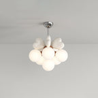 Contemporary Scandinavian Cream Love Heart Kids Round Orb Metal Resin Pe 4/6 Light Chandelier for Bedroom BulbSquare