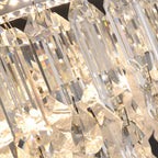 Modern Luxury Round Hardware Glass Crystal LED Semi-Flush Mount Ceiling Light For Bedroom