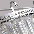 Modern Luxury Round Hardware Glass Crystal LED Semi-Flush Mount Ceiling Light For Bedroom