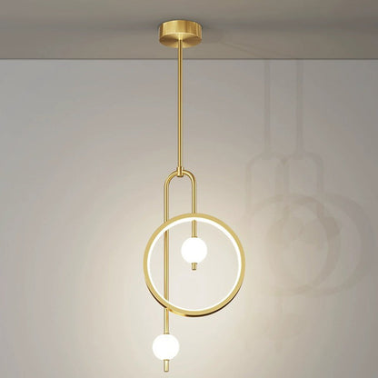 Contemporary Scandinavian Round Circle Hardware Acrylic LED Pendant Light For Bedroom
