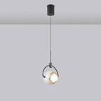 Contemporary Scandinavian Round Orb Aluminum Glass LED Pendant Light For Bedroom