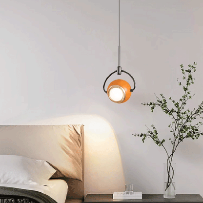Contemporary Scandinavian Round Orb Aluminum Glass LED Pendant Light For Bedroom