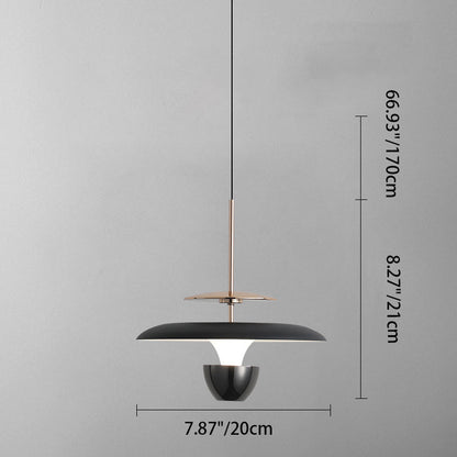 Contemporary Scandinavian Flying Saucer Round Iron Acrylic LED Pendant Light for Bedroom