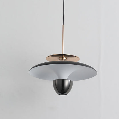 Contemporary Scandinavian Flying Saucer Round Iron Acrylic LED Pendant Light for Bedroom