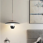 Contemporary Scandinavian Flying Saucer Round Iron Acrylic LED Pendant Light for Bedroom