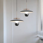 Contemporary Scandinavian Flying Saucer Round Iron Acrylic LED Pendant Light for Bedroom