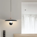 Contemporary Scandinavian Flying Saucer Round Iron Acrylic LED Pendant Light for Bedroom