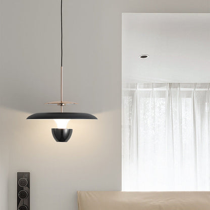 Contemporary Scandinavian Flying Saucer Round Iron Acrylic LED Pendant Light for Bedroom