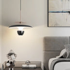 Contemporary Scandinavian Flying Saucer Round Iron Acrylic LED Pendant Light for Bedroom