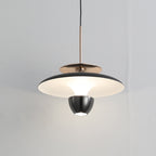 Contemporary Scandinavian Flying Saucer Round Iron Acrylic LED Pendant Light for Bedroom