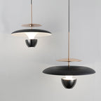 Contemporary Scandinavian Flying Saucer Round Iron Acrylic LED Pendant Light for Bedroom