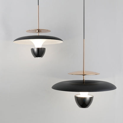 Contemporary Scandinavian Flying Saucer Round Iron Acrylic LED Pendant Light for Bedroom